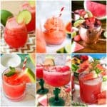 photo collage of watermelon cocktails