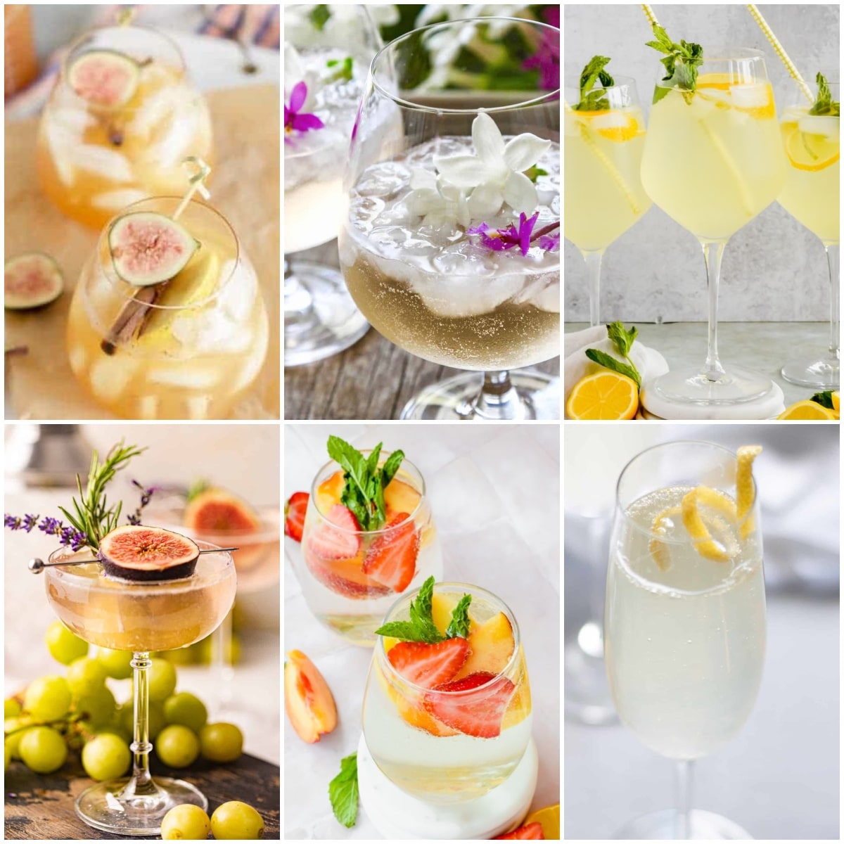 photo collage of easy wedding beverage recipes
