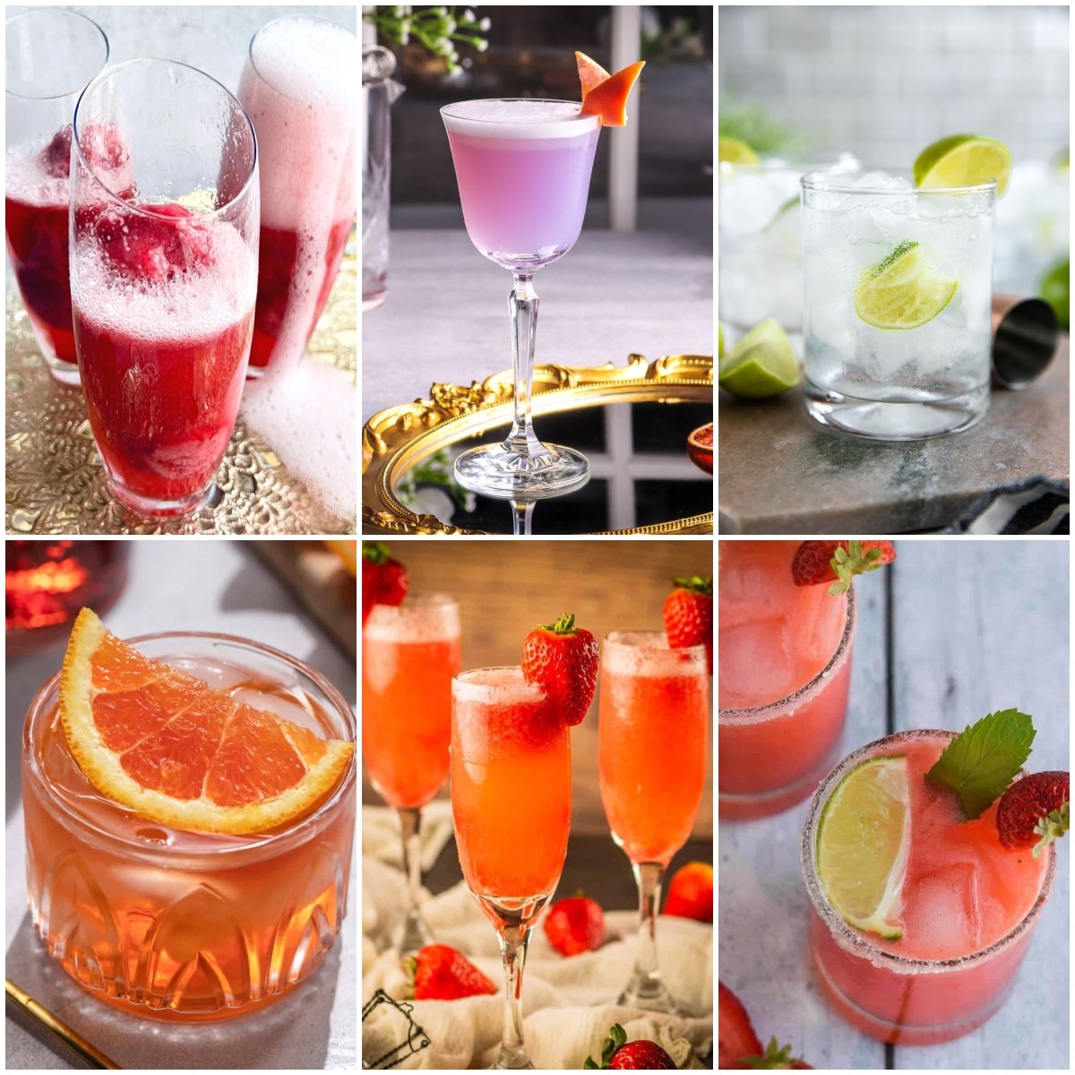 photo collage of easy wedding drink recipes